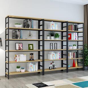 书架落地货架置物架钢木置物架多层陈列架展示架铁艺书柜架子组合