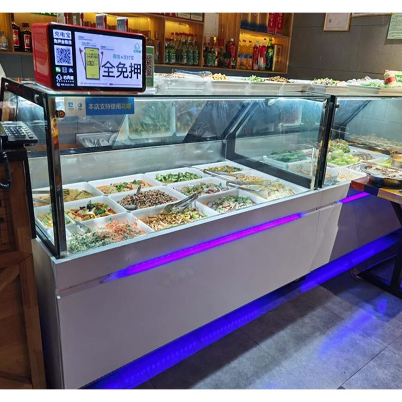 冷藏柜直角商用单双温熟食柜保鲜柜点菜烧烤展示凉菜冷冻鸭脖柜