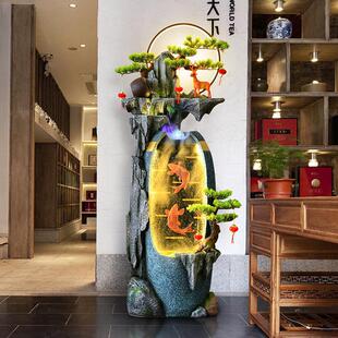 假山流水喷泉落地摆件客厅玄关装 饰招财风水轮茶室店铺开业开店礼