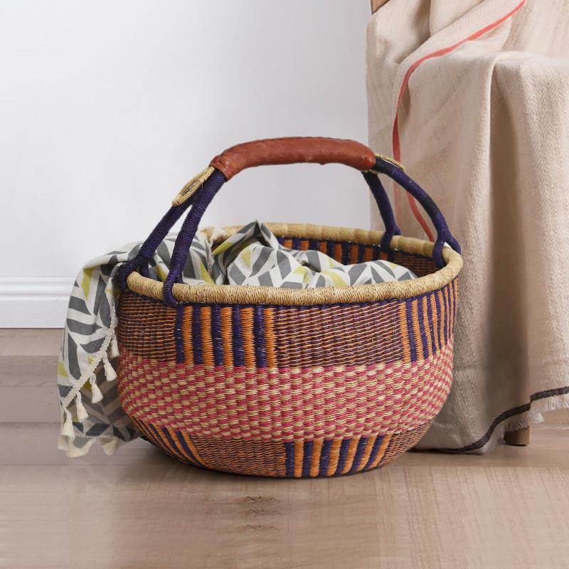 非洲手工编织收纳篮手提花篮水果篮提篮草编筐整理筐野餐篮菜篮子,收纳整理,其他收纳篮,淘宝优惠券,粉丝福利购,淘宝优惠卷