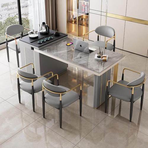 轻奢岩板茶台椅组合自动烧水泡茶桌阳台家用现代简约小茶车