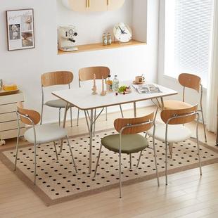 斯堪 休闲简单方便豪华桌椅B&B奶茶酒店谈判不锈钢靠 纳维亚时尚