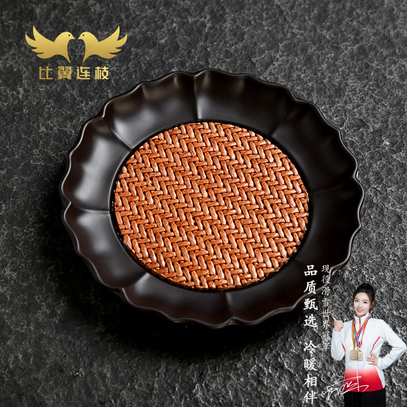 【比翼连枝】电木藤编壶承