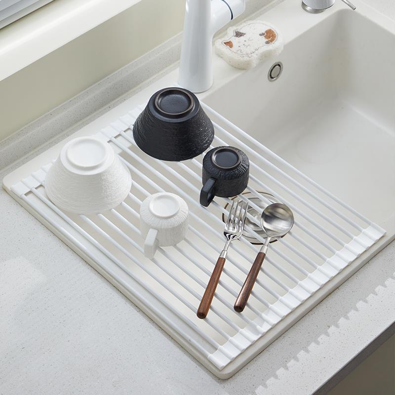 米立风物厨房洗碗池水槽沥水架碗架可折叠碗盘碟收纳层架水池置物