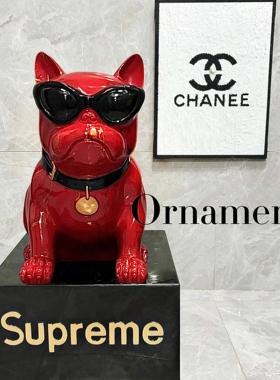 北欧法斗狗落地大摆件存钱罐家居客厅酒柜电视柜玄关装饰乔迁送礼