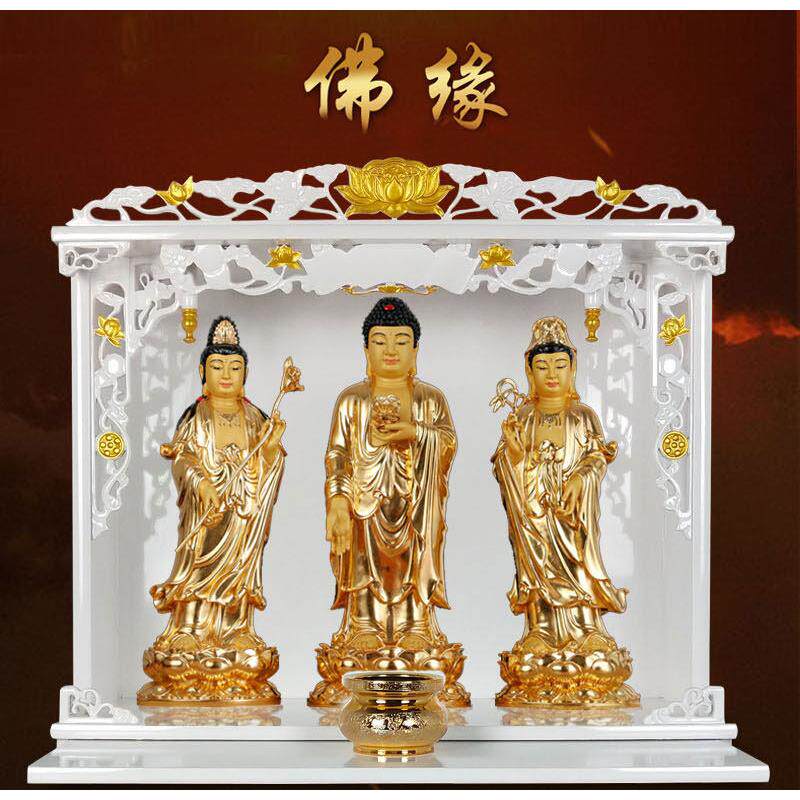 供台香案佛台家用现代白色佛龛经济型供奉菩萨财神桌壁挂礼佛架子