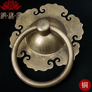 仿古拉手古铜中式大门把手纯铜拉把老式木门门环复古双开门拉环