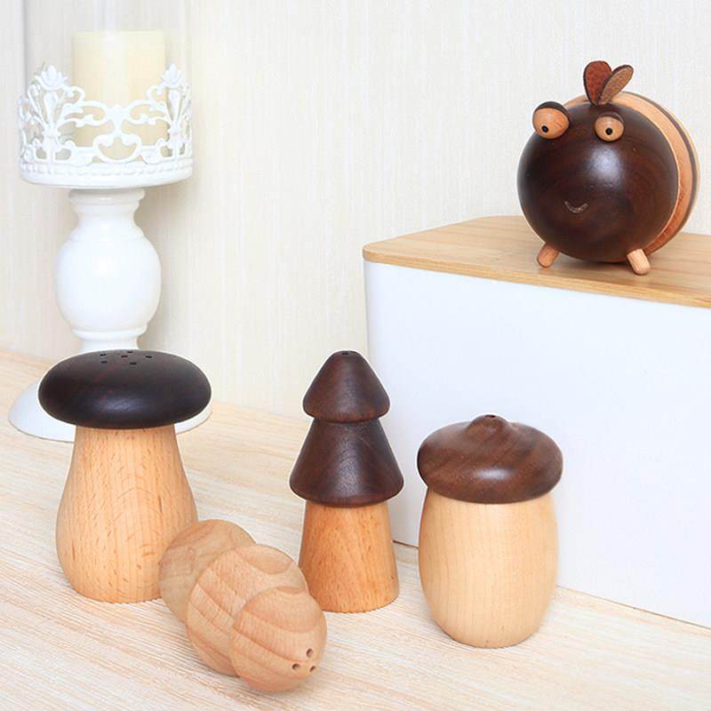 实木蘑菇牙签筒家用黑胡桃木牙签盒创意榉木便携式可爱蜜蜂牙签罐,餐饮具,牙签筒,淘宝优惠券,粉丝福利购,淘宝优惠卷