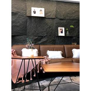 天然石材文化石背景墙自然面3D石皮蘑菇石毛石景观墙大理石背景墙