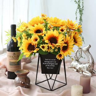 客厅餐桌茶几摆设铁艺干花束盆栽花家居室内装饰塑料北欧彷真假花