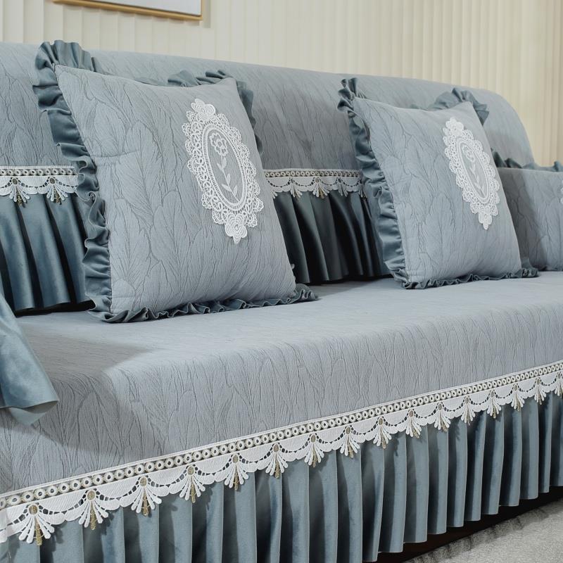 雪尼尔高档欧式沙发垫布艺防滑沙发套罩贵妃坐垫定做四季通用新款