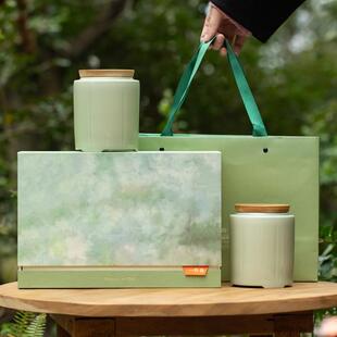 2025新款高档陶瓷罐茶叶包装盒空礼盒明前龙井碧螺春绿茶包装空盒