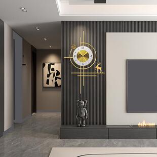 2025新款创意客厅格栅挂钟艺术轻奢钟表简约现代大气静音时钟挂钟