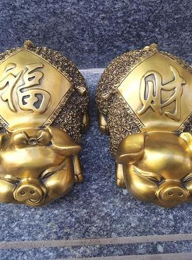 纯铜财富猪生肖猪金猪福运招财聚财家居客厅装饰铜器动物桌面摆件