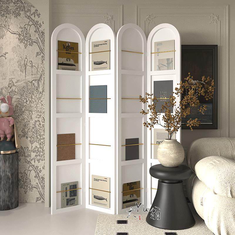 ins风格屏风隔断客厅可折叠移动现代简约酒店轻奢进门遮挡置物架