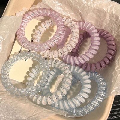 韩式少女电话线高品质薄荷椰椰夏天清新百搭日常发绳耐用头绳发圈