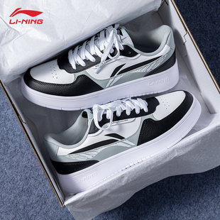 男鞋 休闲鞋 都达2025秋新款 男士 软底黑白增高耐磨低帮男款 李宁板鞋