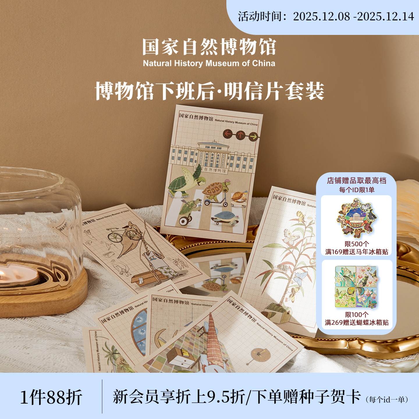 国自博标本下班后明信片套装