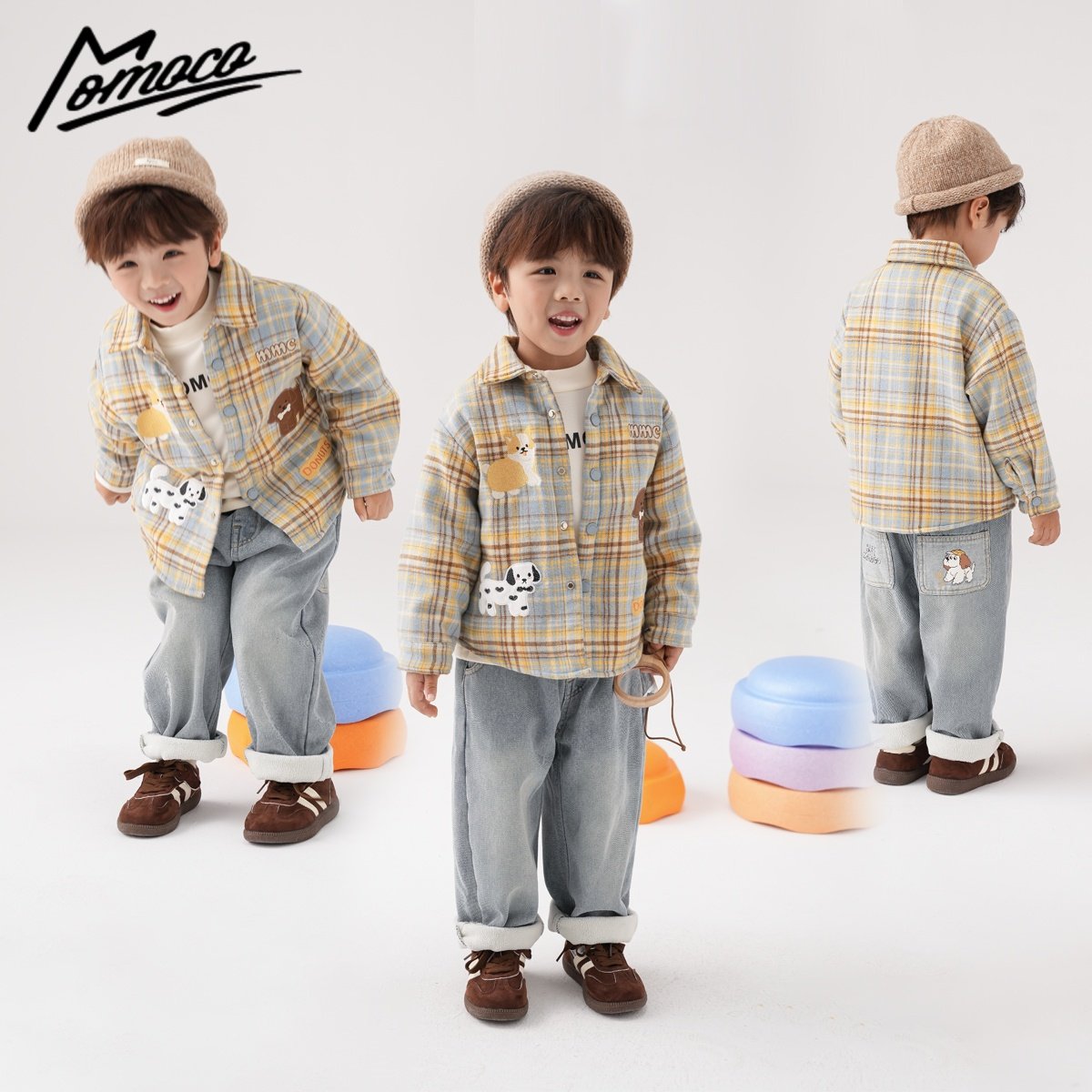 MOMOCO冬季新款男童时尚格子可爱斑点小狗加棉外套77480129001,童装/婴儿装/亲子装,衬衫,淘宝优惠券,粉丝福利购,淘宝优惠卷