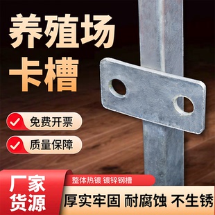 猪圈门卡槽热镀锌耐腐蚀固定卡槽热浸锌猪门配件养殖场猪圈门板