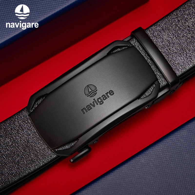 navigare意大利小帆船皮带男士真皮自动扣腰带商务休闲百搭裤