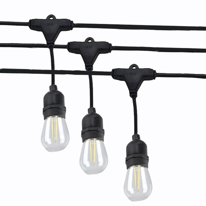 厂家供应 E26/E27灯串线 户外庭院装饰灯串防水灯串线螺口串联灯