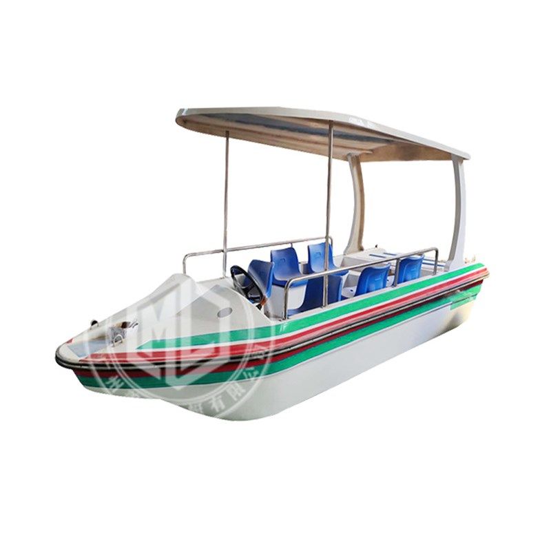 景区观光游玩电动船湖泊加厚玻璃钢8人网红游船水上乐园游艺设施