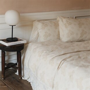 法式复古轻奢简约素色棉麻四件套干爽透气超大荷叶花边高端民宿