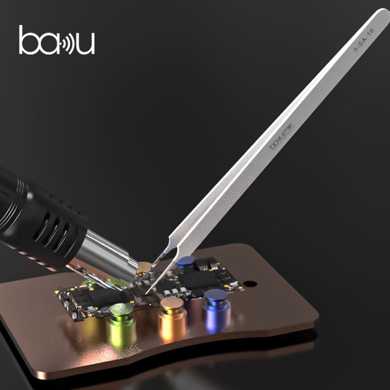 巴酷BA-5-SA-16不锈钢镊子数码手机PCB主板工业精密维修镊子尖头