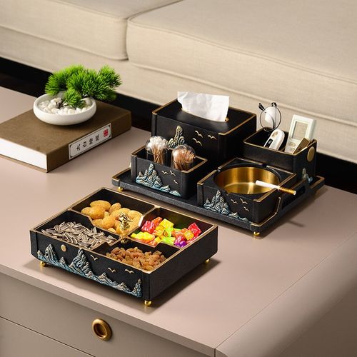 新中式假山纸巾盒创意客厅茶几收纳装饰桌面摆设烟灰缸抽纸盒摆件