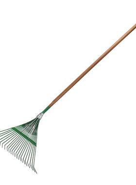 绿色草耙22齿耙木柄枯叶耙子钢丝搂草耙子园林耙花草多齿园艺工具