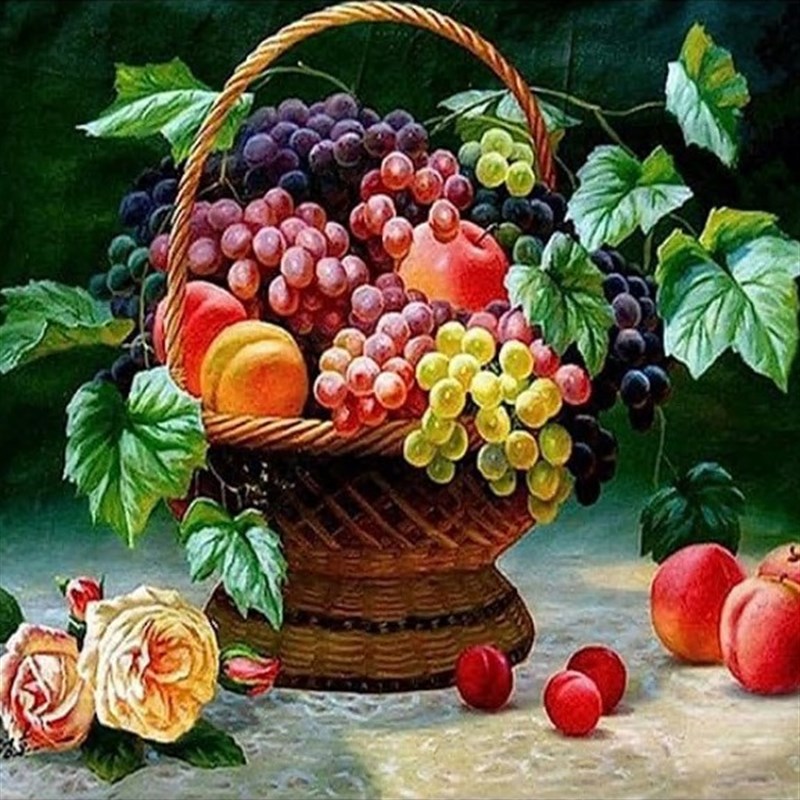 新款5d钻石画满钻石绣美味水果餐厅点钻画贴钻十字绣欧式厨房画