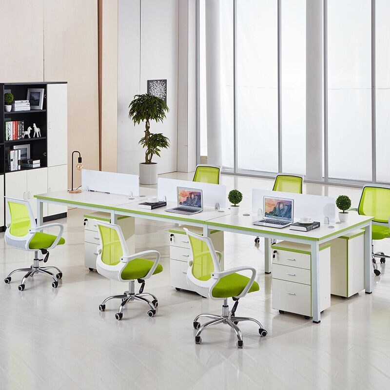 简约职员办公桌1/2/4/6人位员工电脑桌屏风工作位办公桌椅