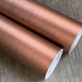 古铜色金属拉丝效果自粘墙纸壁纸 家具电器翻新贴纸 展厅展柜贴膜