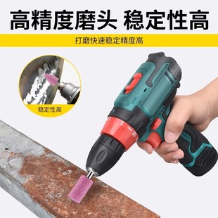 电磨机打磨头6mm红刚玉火石仔磨头打磨抛光小型电钻磨头金属沙轮