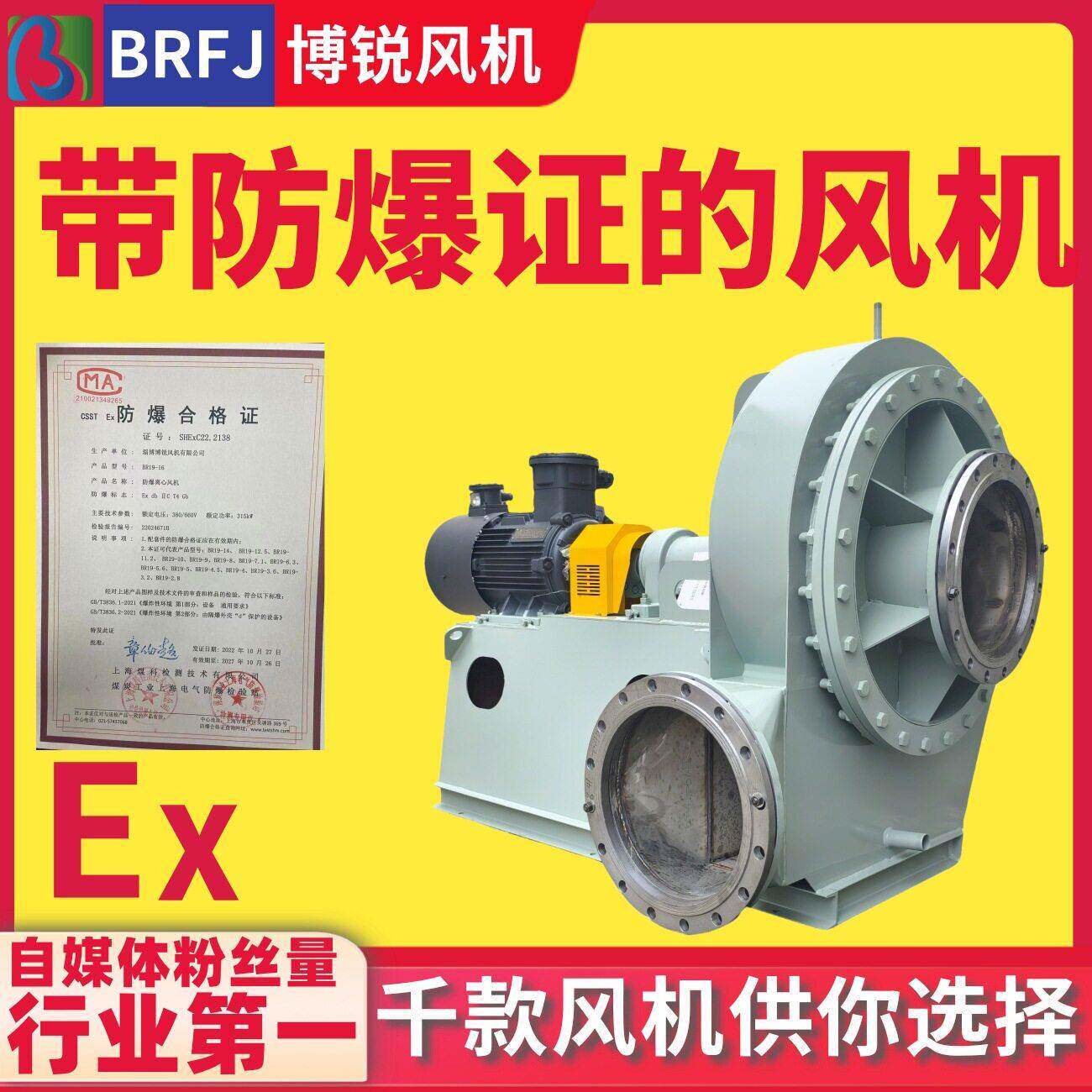EXDIIBT4 CT4 MJG防爆离心风机 煤气加压风机生物质气化炉引风机