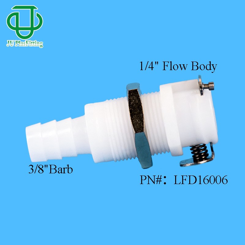 集优高品质L系列11/16-24UNEF螺纹穿板带截止阀母座快速接头