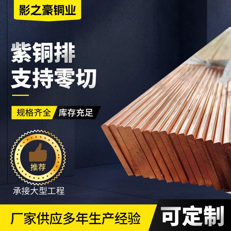 厂家切割40*4紫铜排 镀锡导电导热紫铜条 铜排T2接电接线紫铜排