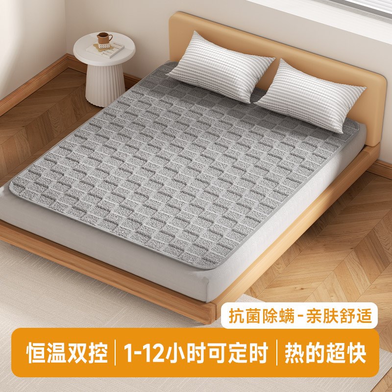 2024新款毛绒双人双控电热毯家用安全学生宿舍单人电褥子加厚水洗