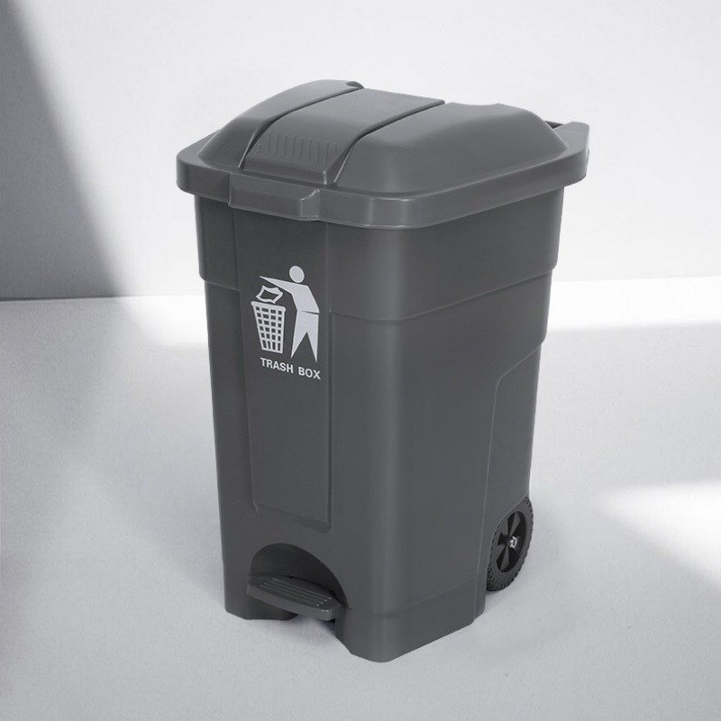 50L70L塑料脚踩垃圾桶户外环卫厨房商用小区大号创意脚踏垃圾桶