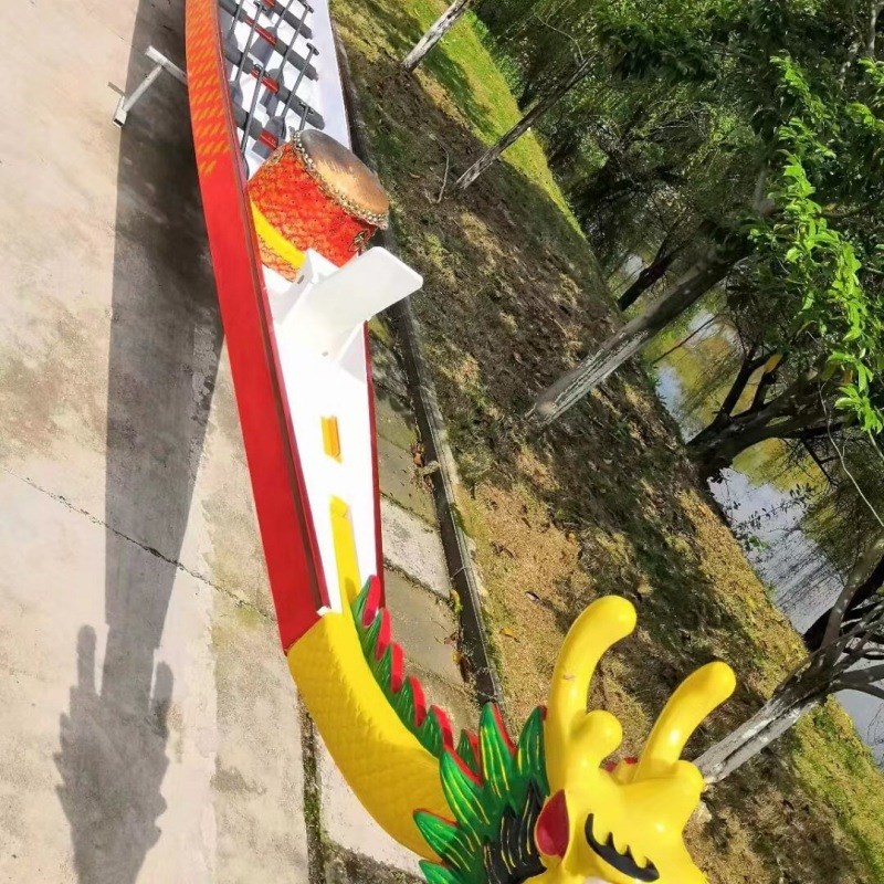 比赛龙舟专业竞技12人22人端午水上木质手划木船专用龙舟船定制