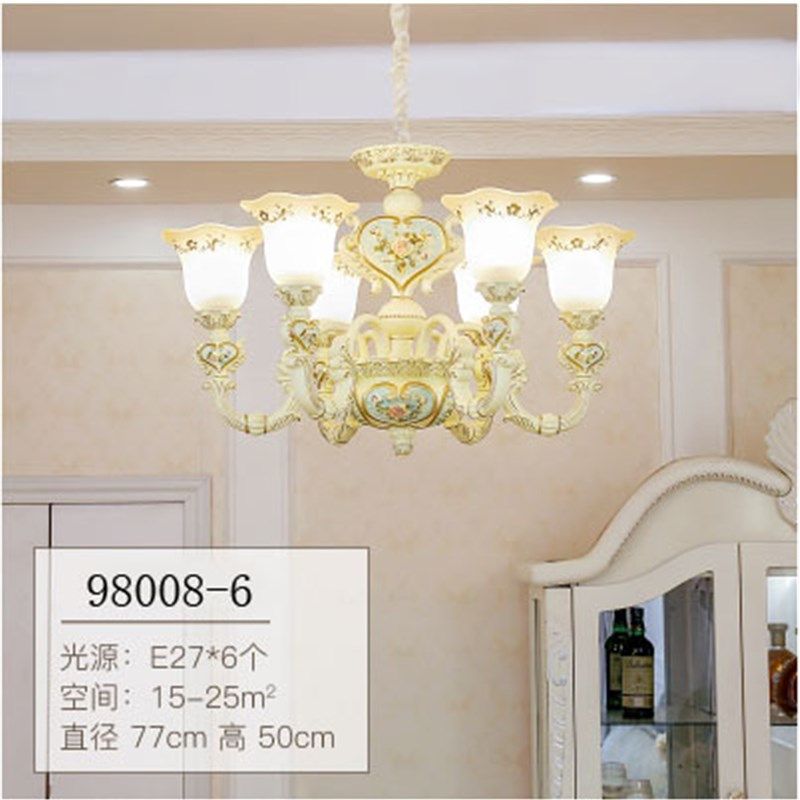 客厅吊灯地中海田园风新款美式简欧大气家用餐厅卧室树脂灯具