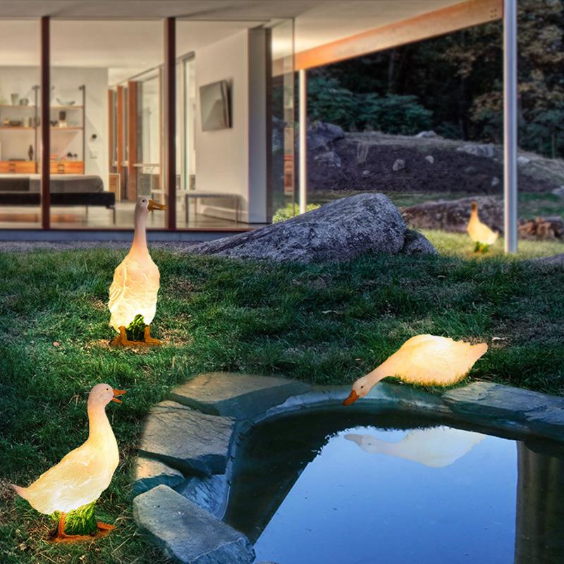 太阳能户外灯庭院灯景观灯庭院布置装饰灯仿真动物白鹅草坪灯地灯