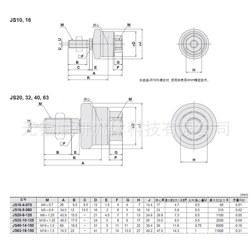 JS10-4-070不锈钢16-5-080SMC型浮动接头20-8/32-10/40-12-14-125