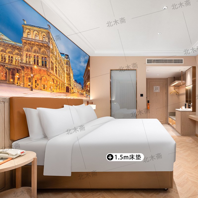 维也纳5.0酒店家具标间全套宾馆客房床公寓民宿家具样板间式定 制