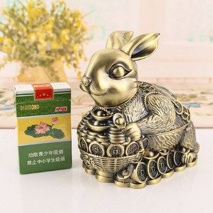 金属烟灰缸生肖创意家用客厅办公室大号密封带盖防飞灰轻奢烟缸