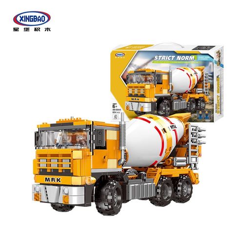 星堡03034-40自卸车铲车装载机吊车挖掘机推土机拼插小颗粒积木