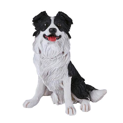 仿真边牧摆件树脂柯利犬模型仿真狗摆件苏格兰边境牧羊犬动物雕塑
