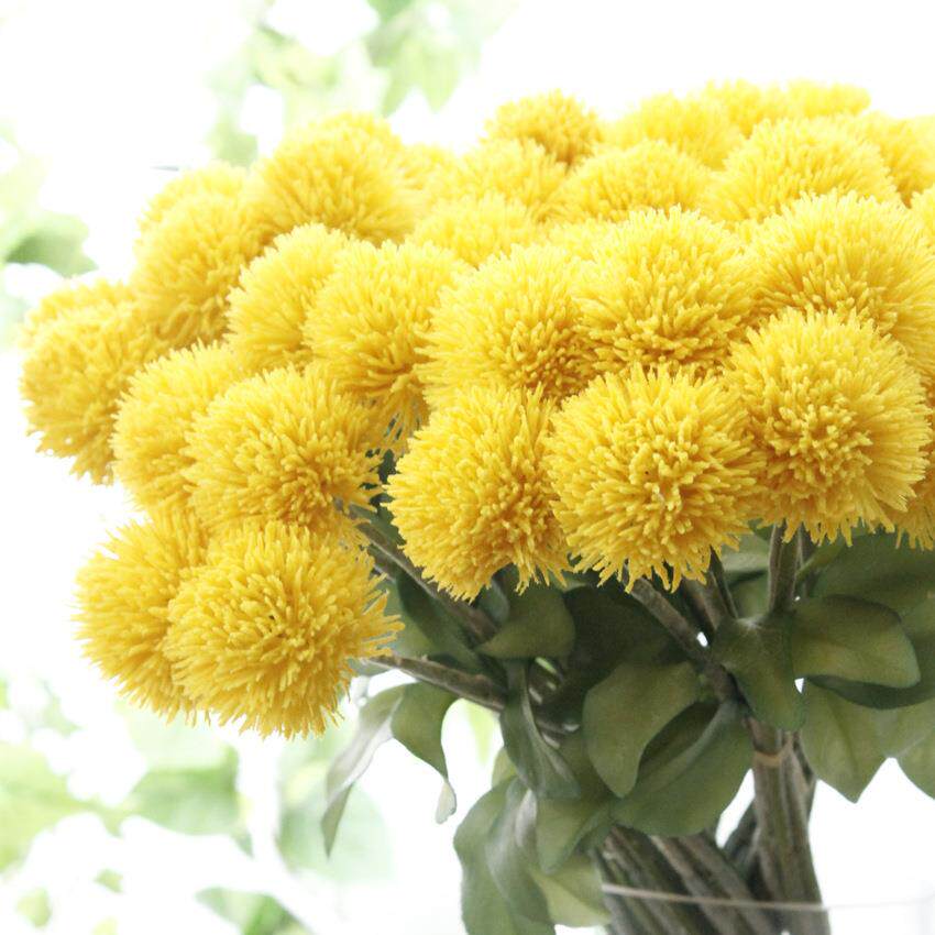 尚梵xy仿真花毛毛球假花花束塑胶家居样板房装饰绒花花艺摆放装饰