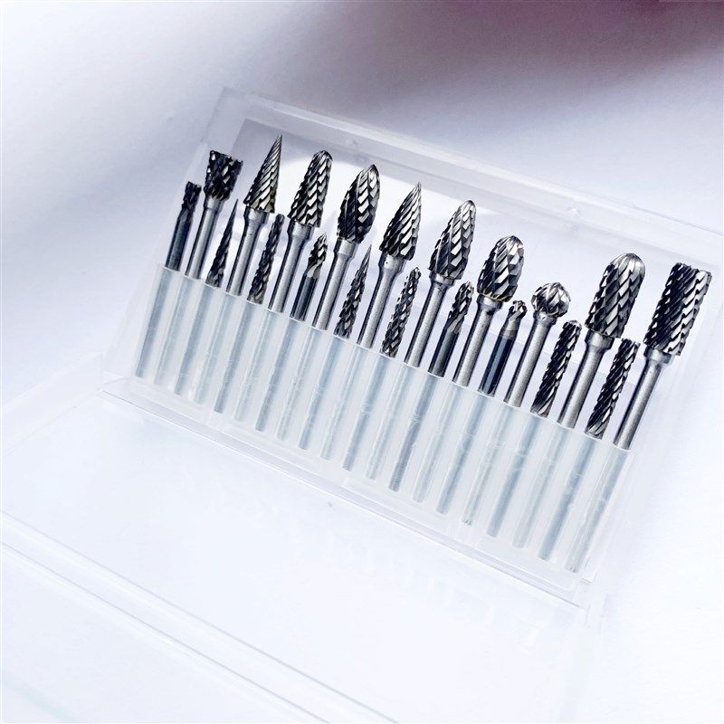 厂家3毫米10件套硬质钨钢打磨头电磨配件工具合金旋转锉小型